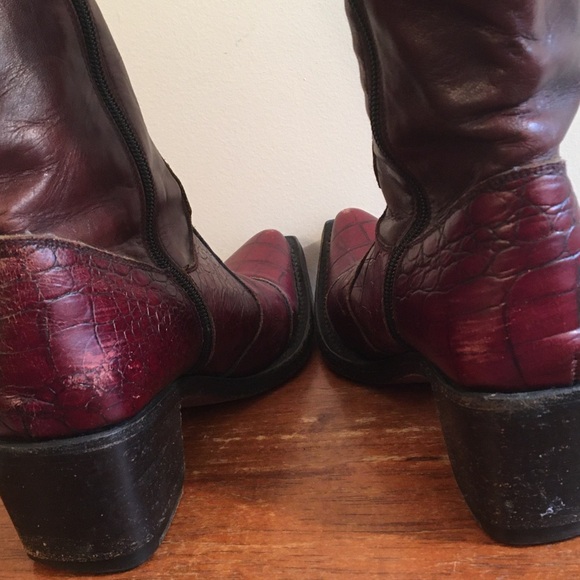 Gianni Barbato Red Leather Western Boots Size 38.5 (US 8 1/2) - Picture 7 of 15